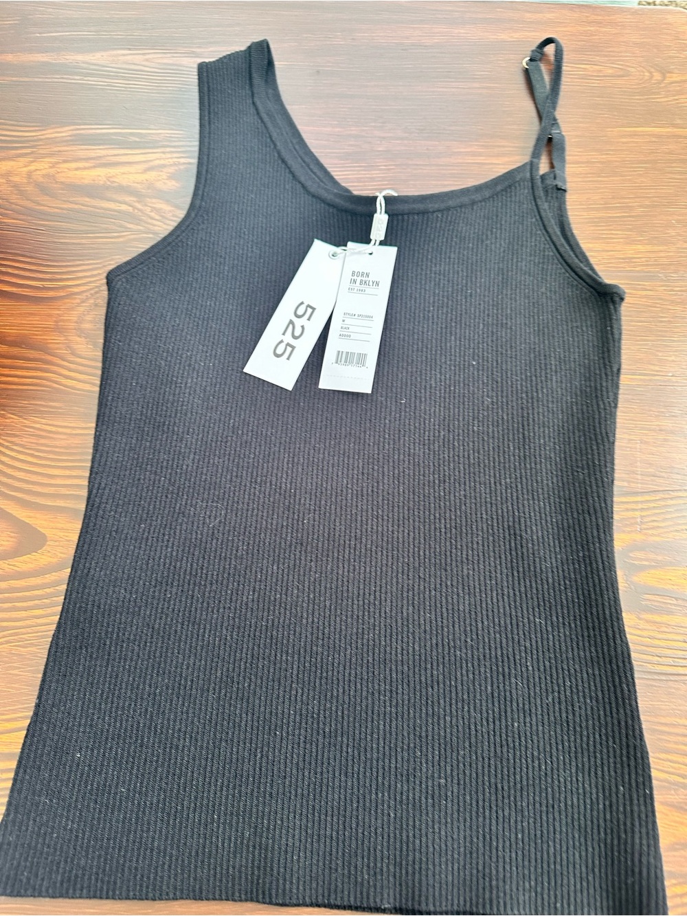 NWT 525 Born in BKLYN Black Ribbed Sweater Tank Top | Size Medium